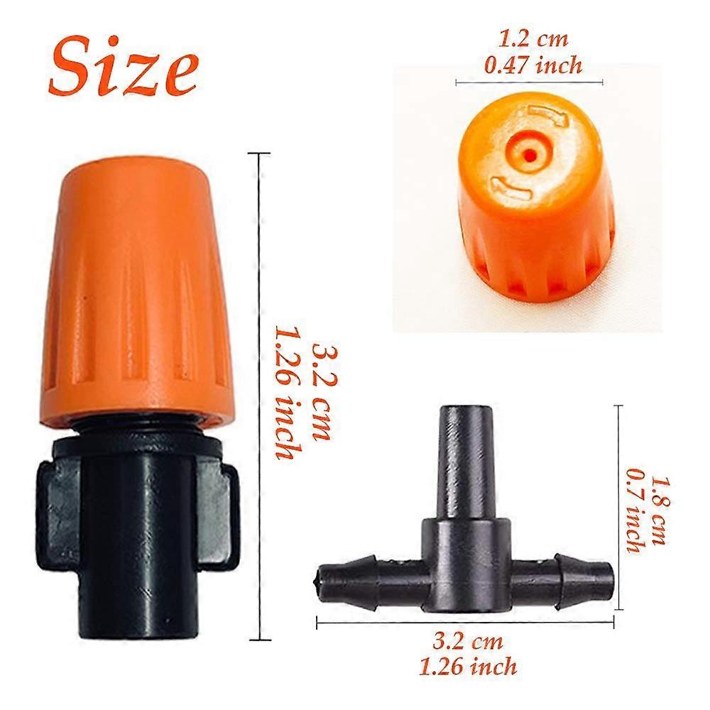 Garden Adjustable Sprinkler with 3 Tee Irrigation Misting Drip Kit 50pcs Micro Spray Adjustable Flow Irrigation Drippers
