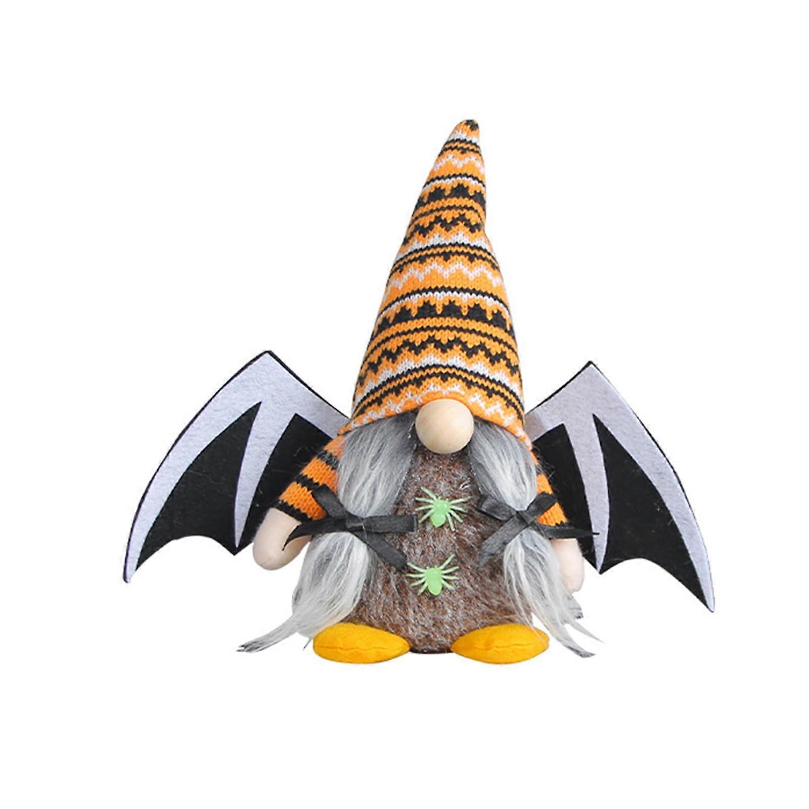 Halloween Decoration Plush Gnomes with Wings, Swedish Tomtes for Garden and Kitchen, Faceless Figures, Tiered Tray Decor