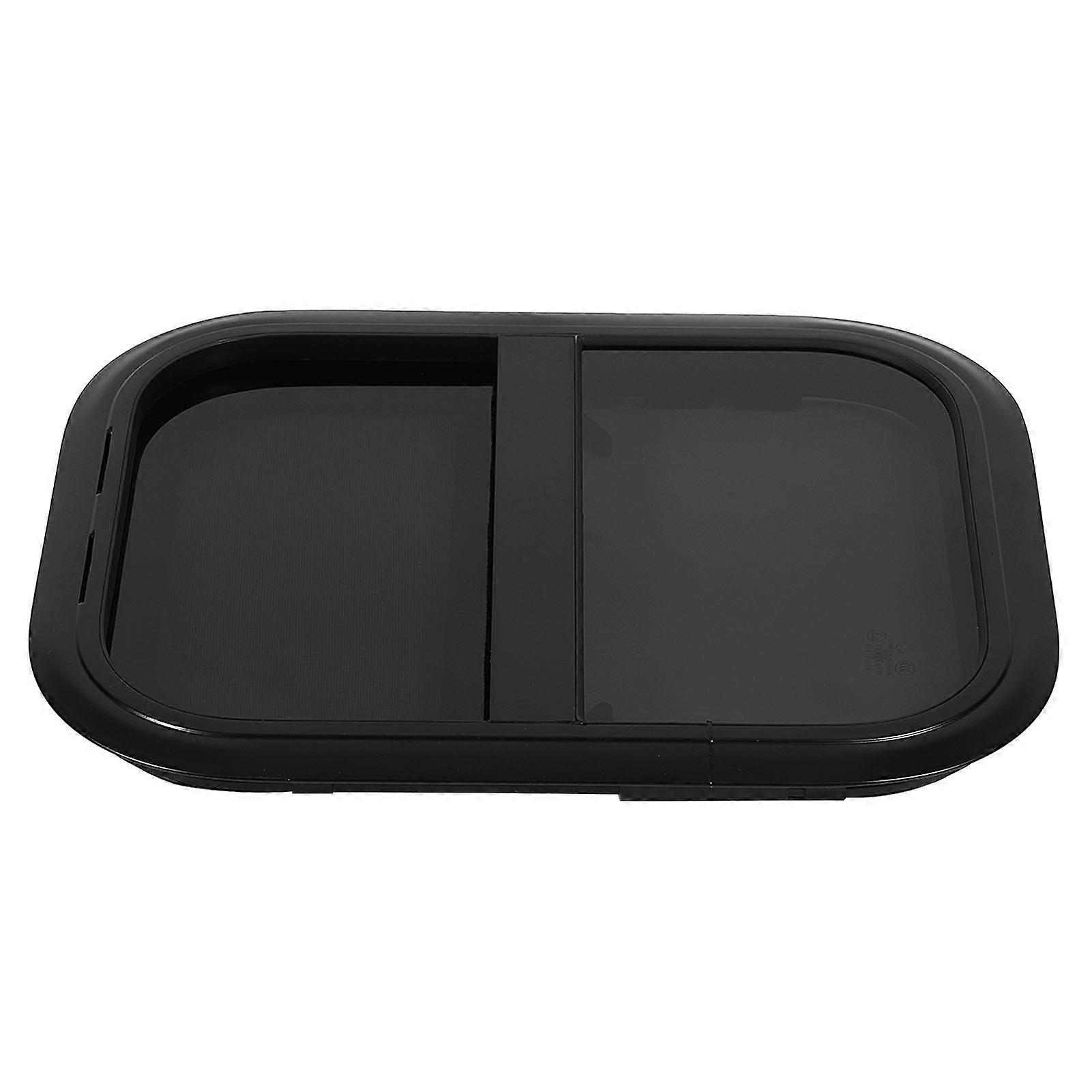 RV Window UV Protection Movable Insect Screen Black Strong Seal RV Vertical Sliding Window Universal for Caravan Trailers For 38‑43mm/1.5‑1.7in Wall 