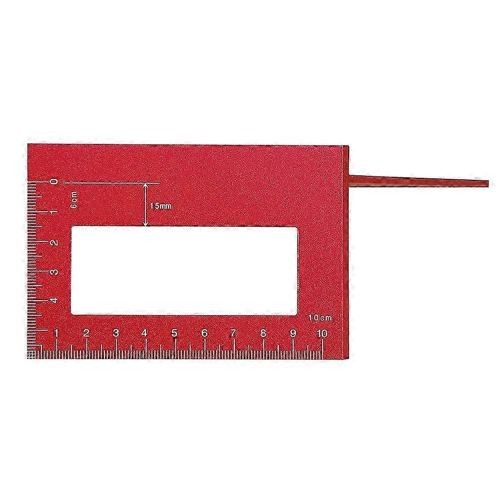 Woodworking T Type Gauge Multifunctional Square Aluminum Alloy 45 90 Scale Ruler (Red )