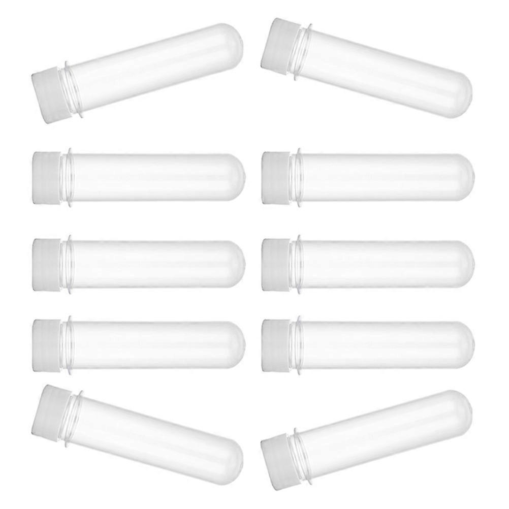 Storage Tube with Lid Transparent Plastic Test Tubes for General Users 10Pcs