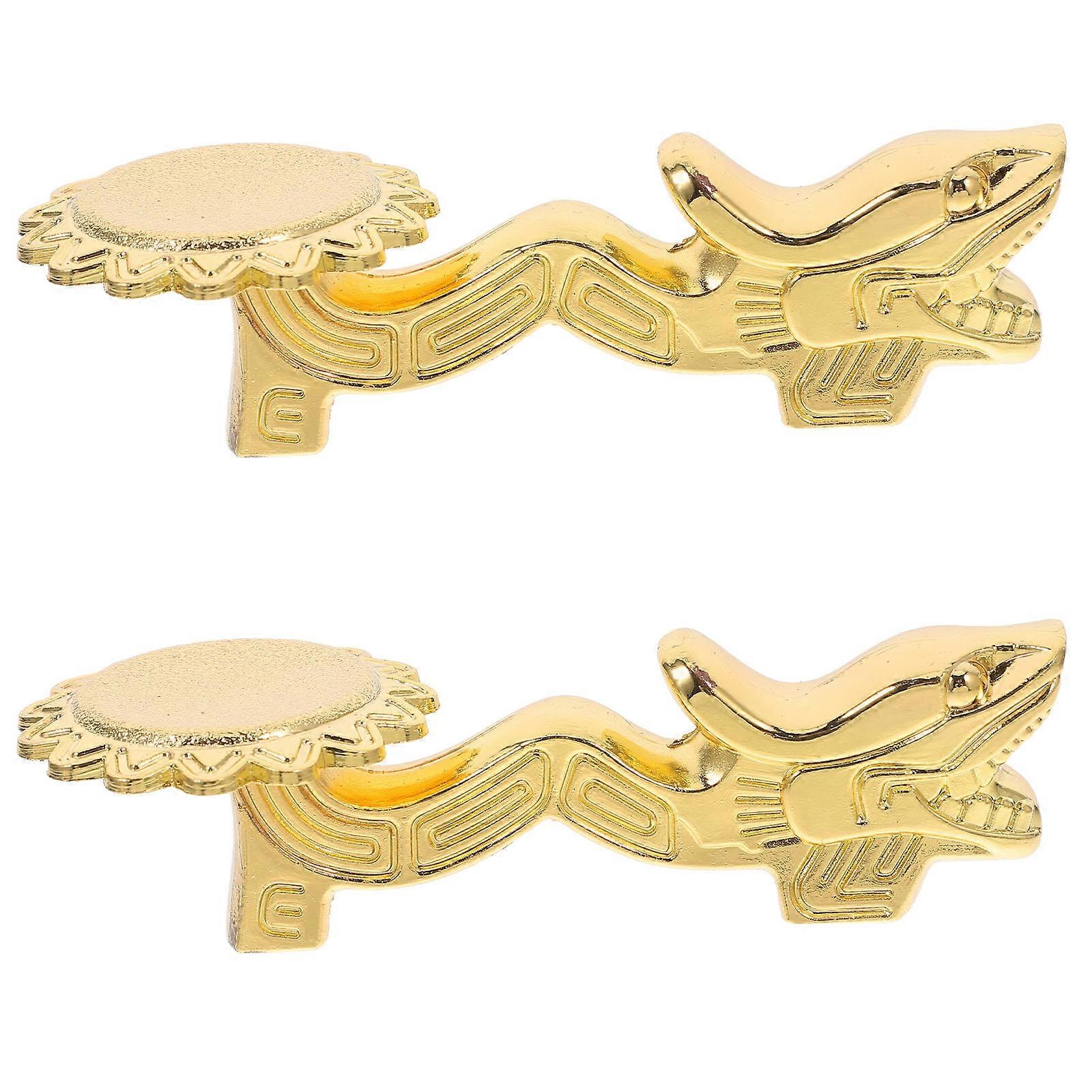 Metal Chopsticks Rest Chopstick Holder Dragon Head Retro Chopsticks Rack 9.00X3.50X2.50CM Golden 2Pcs