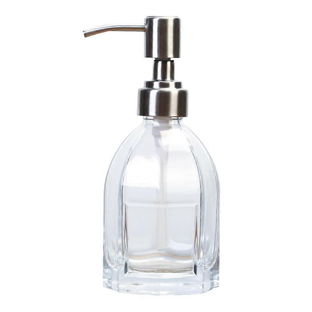 Glass Pump Bottle Dispensing Soap Press Pump Bottle Health and Safety Certified Bathroom Use 17.00x11.90x6.70cm 1Pcs