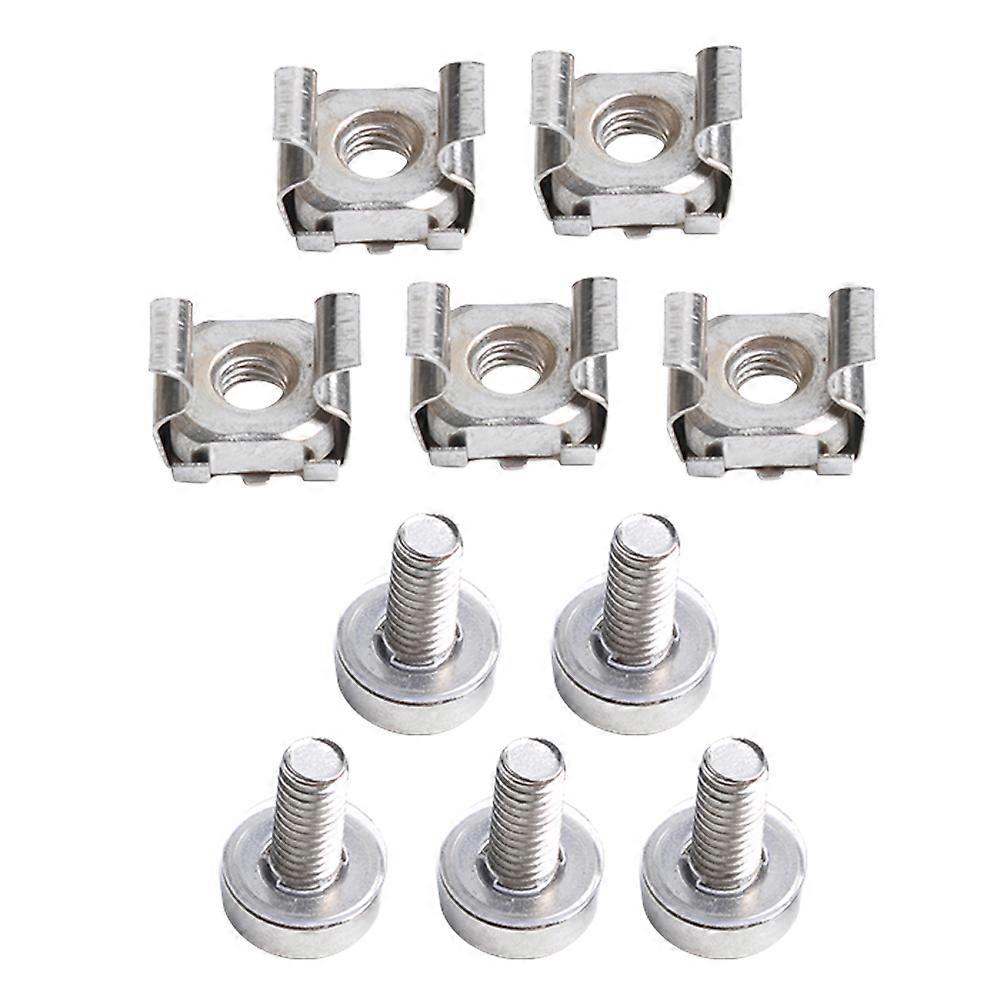 2 Sets Square Hole Cage Nuts and Screws with Washers – Durable, Corrosion Resistant, Lightweight, Universal Compatibility for Server Rack Cabinets