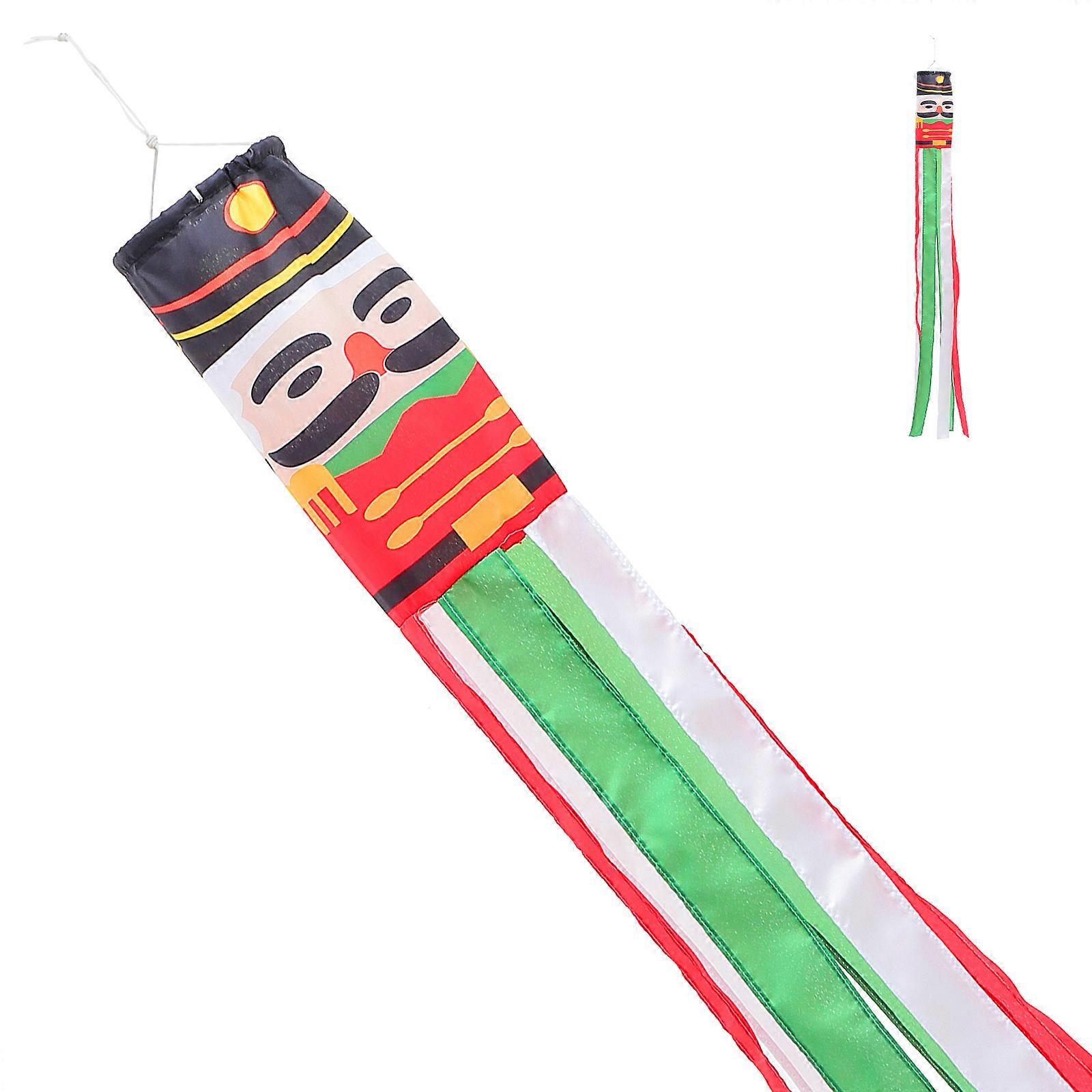 Garden Decoration Nutcracker Windsock Flag Polyester Christmas Party 150.00X14.50X14.50CM 1Set