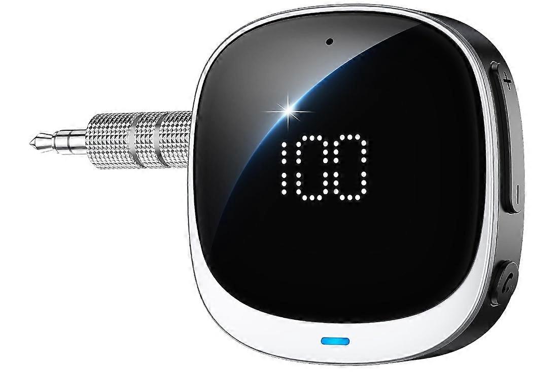 Bluetooth Adapter for Car, [LED Screen] Bluetooth 5.3 Receiver for Speaker/Home Stereo/Wired Headphones, 3.5mm Wireless Audio Receiver(Black)