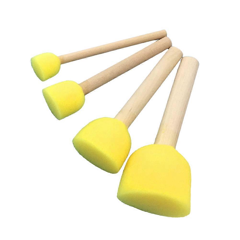 Assorted Size Round Sponges Brush Kids Painting Tools Stippler 6 Sets
