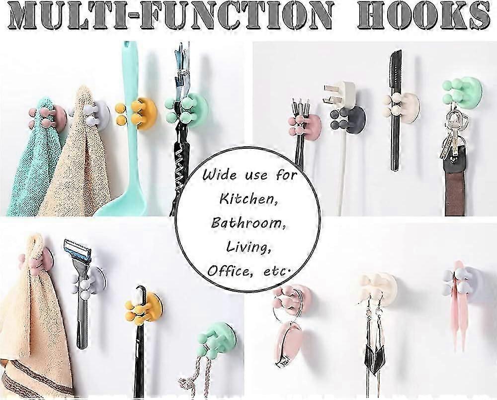 自己接着フック - タオルを吊るすための2個、キー、衣類プラグ、ケーブル、シリコン、装飾フック