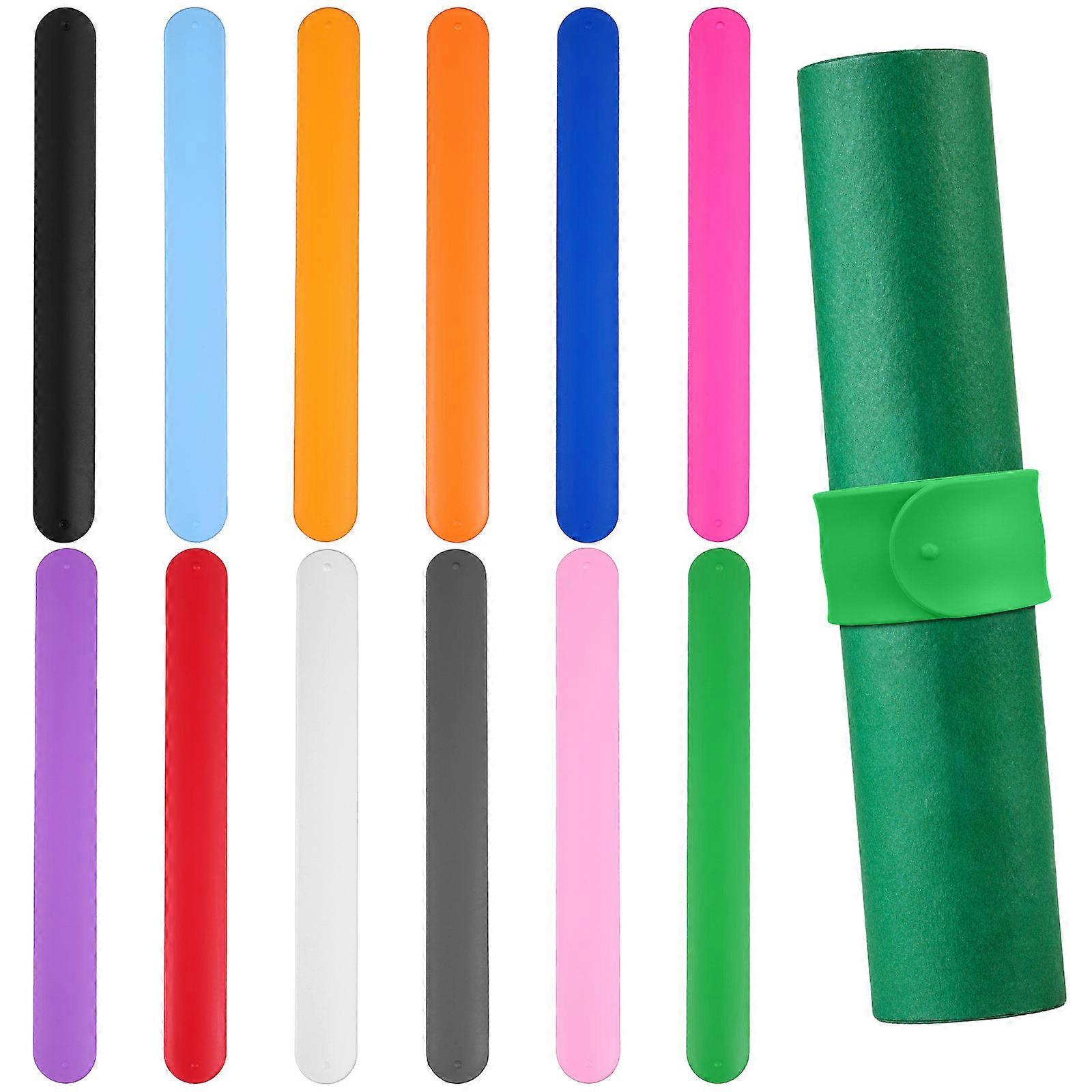 Party Slap Bracelet Solid Color Wristbands Weddings 8.5X1.0X0.0in 12Pcs