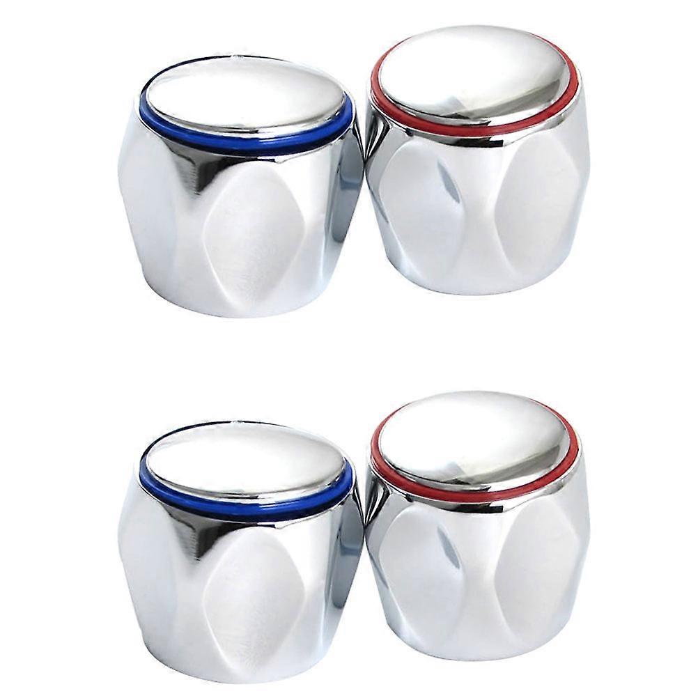 Faucet Knob Handle Replacement Parts for Home Use Made of ABS Plastic Silver Color Fits Most Bathrooms and Kitchens 2 Sets