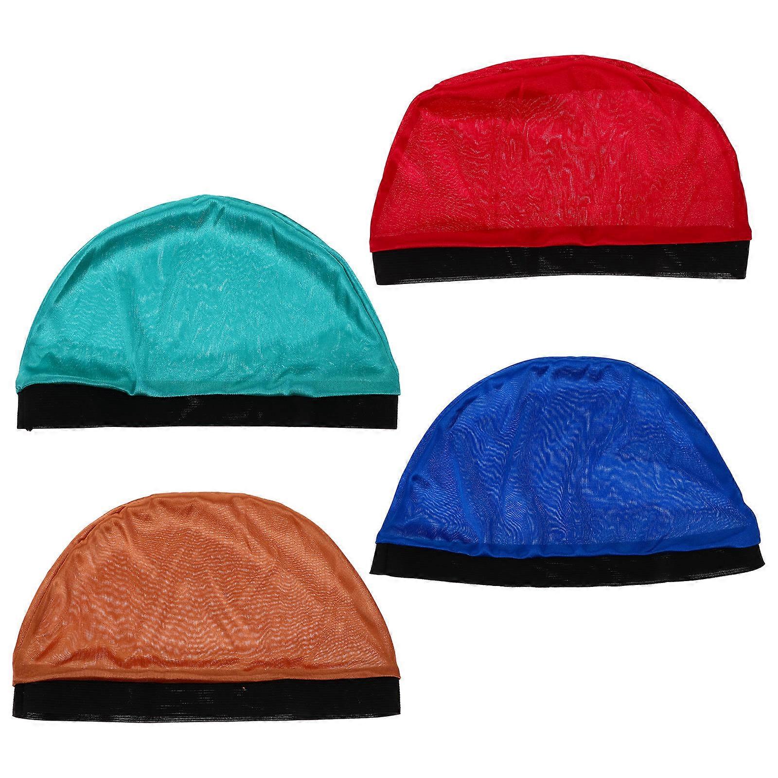 Elastic Wave Cap Stretch Dome Cap Unisex Activities Navy Blue 24.00X17.00X0.50cm