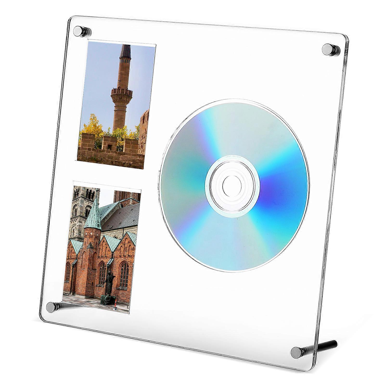 Disc Display Stand Cd Frame Photocard Holder Tabletop Item 23.00X23.00X0.50CM Acrylic Multifunctional 1 Set