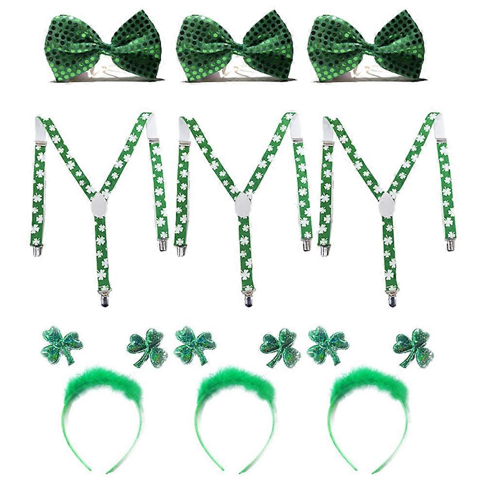 Patricks Day Bretelles Pour Adultes Et Enfants 2.5cm De Large Élastique 9Pcs