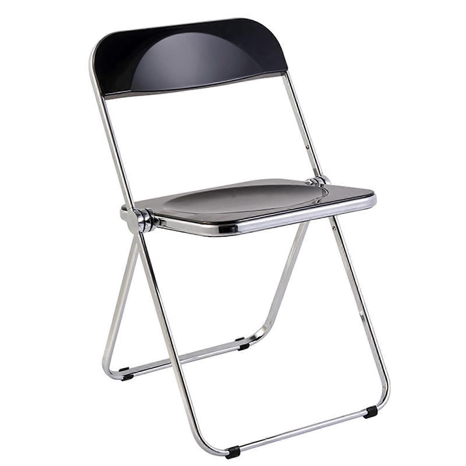 Portable Stackable Indoor Outdoor Seating Chairs With Backrest For Office Kitchen Restaurant Black Dining