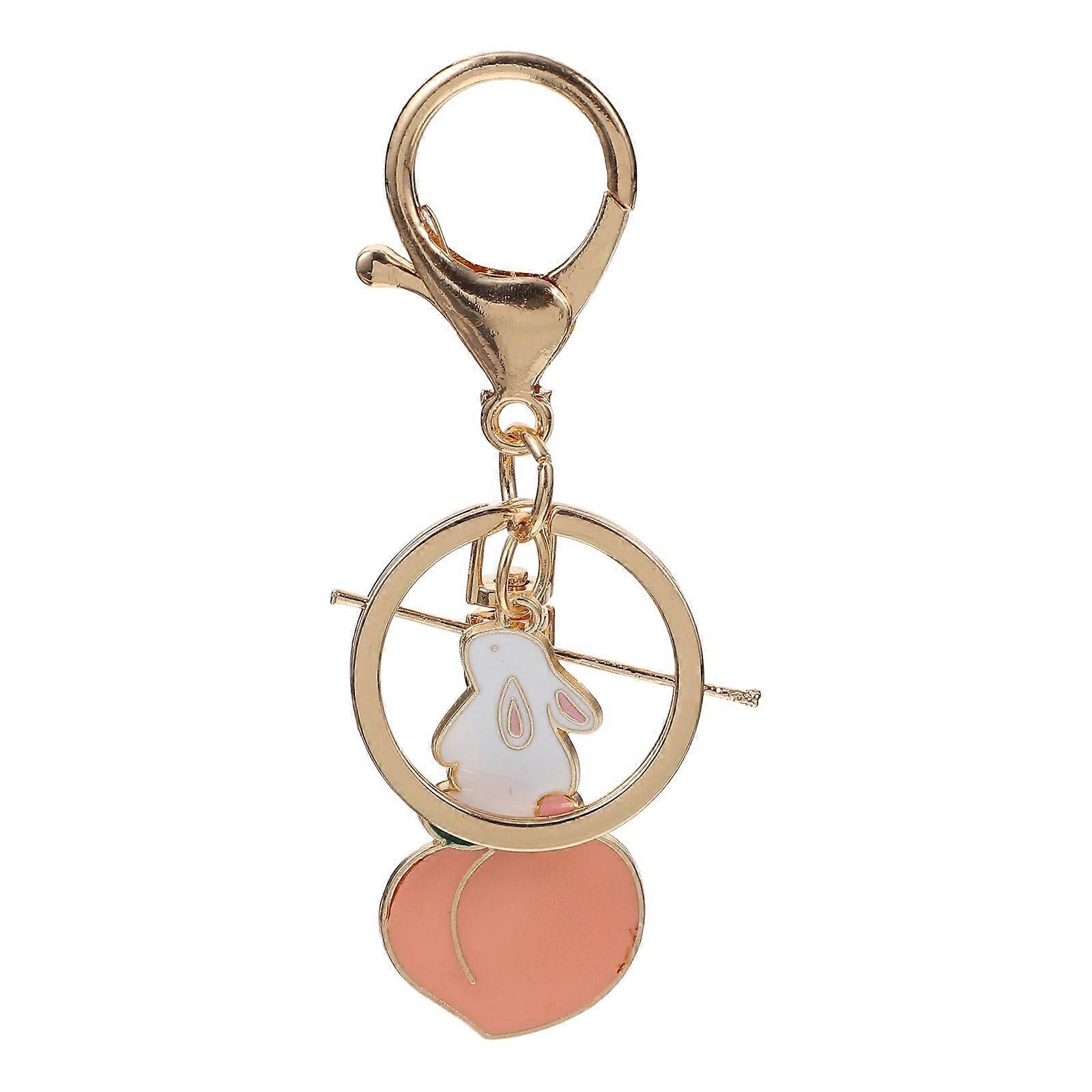 1Pc Dripping Peach Keychain Bag Keyring Pendant Accessory (Assorted Color)