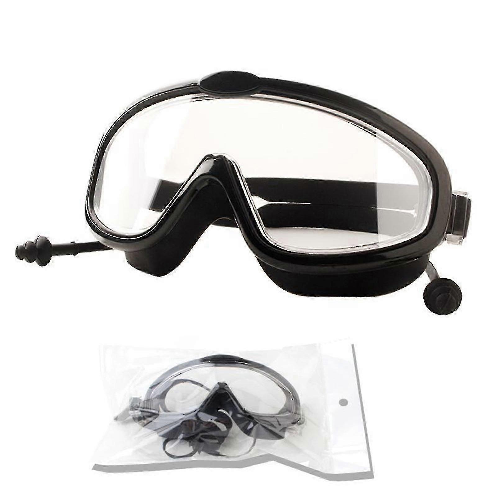 Lunettes de natation roses et vertes, anti-fuite, miroir en silicone, bouchons d'oreilles