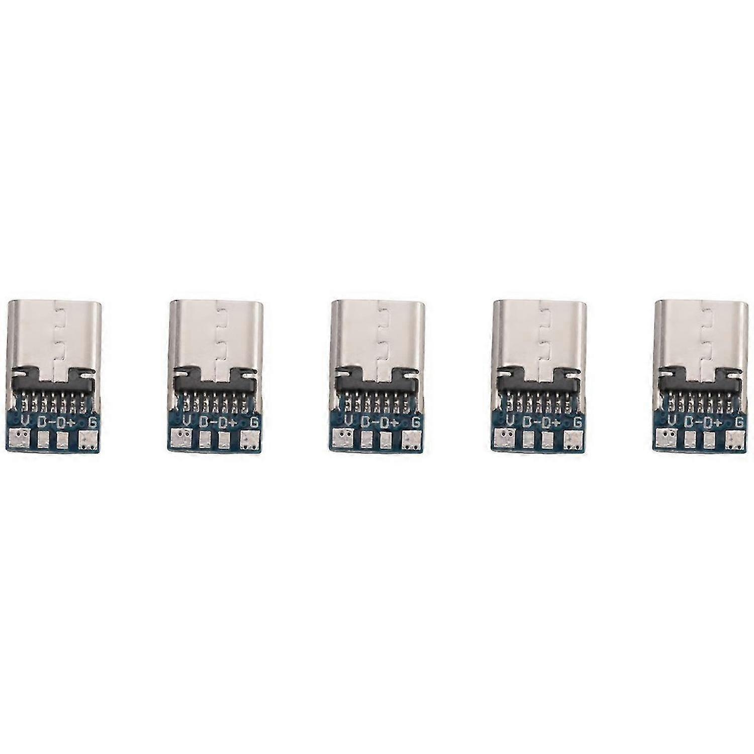 10 Pcs USB 3.1 Type C Connector 14 Pin Female Socket Receptacle Through Holes PCB 180 Vertical Shiel