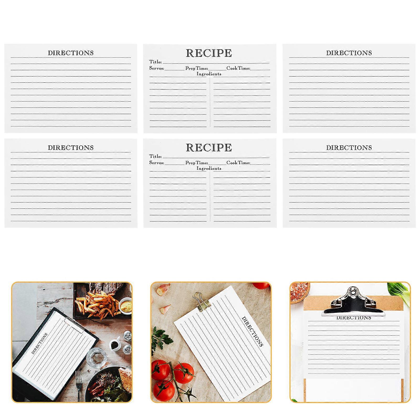 50pcs Recipe Note Cards for Kitchen Use – Compact, Rounded Edges, Easy Food Instruction Recording – Convenient Cooking Accessory