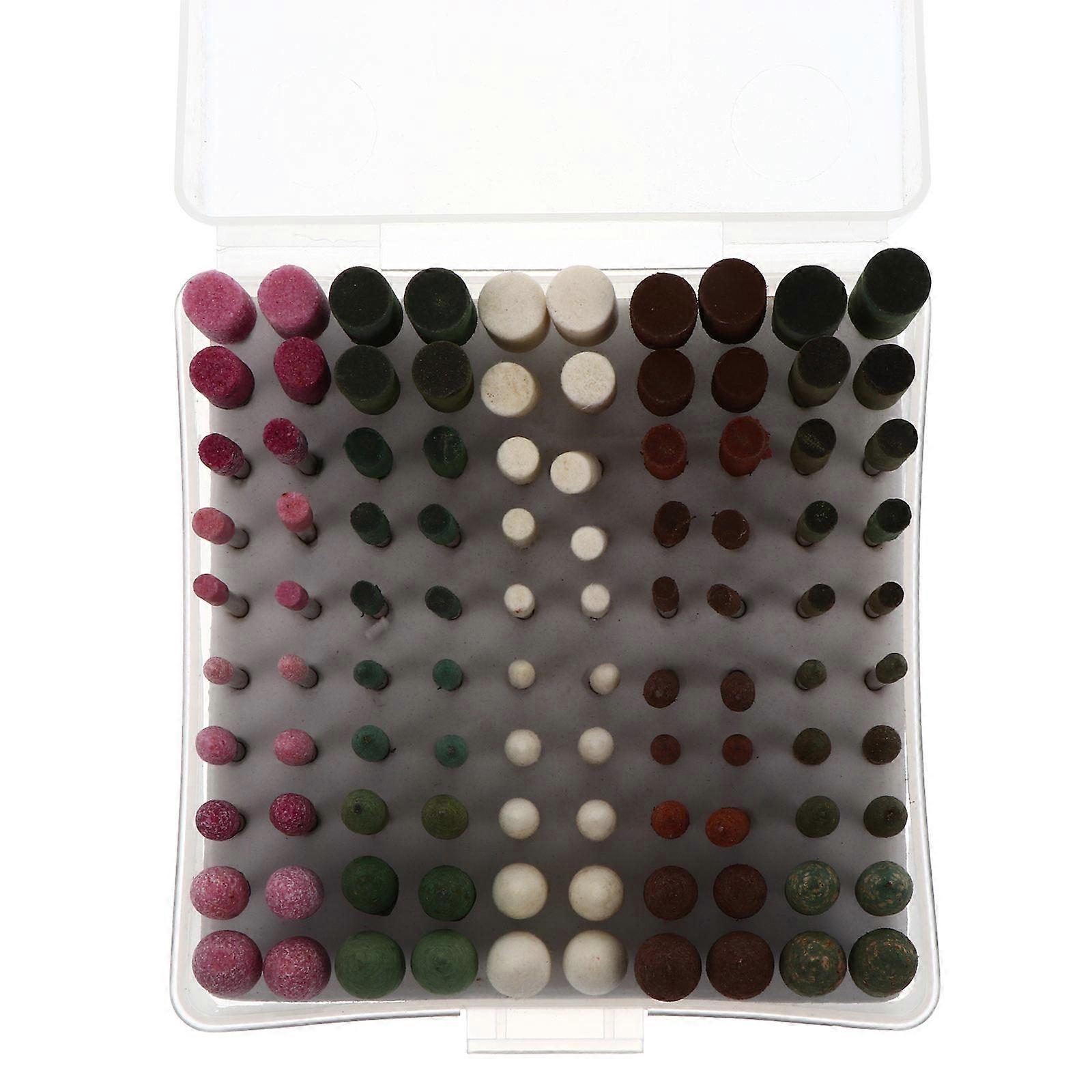 Cylindrical Grinding Wheels Industrial Use Assorted Color 4x1cm Burr Cleaning 100Set