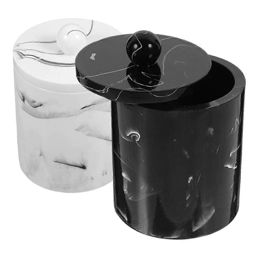 Toothpick Box Storage Dispenser Rectangular European Minimalist Style Ink Black 2Pcs