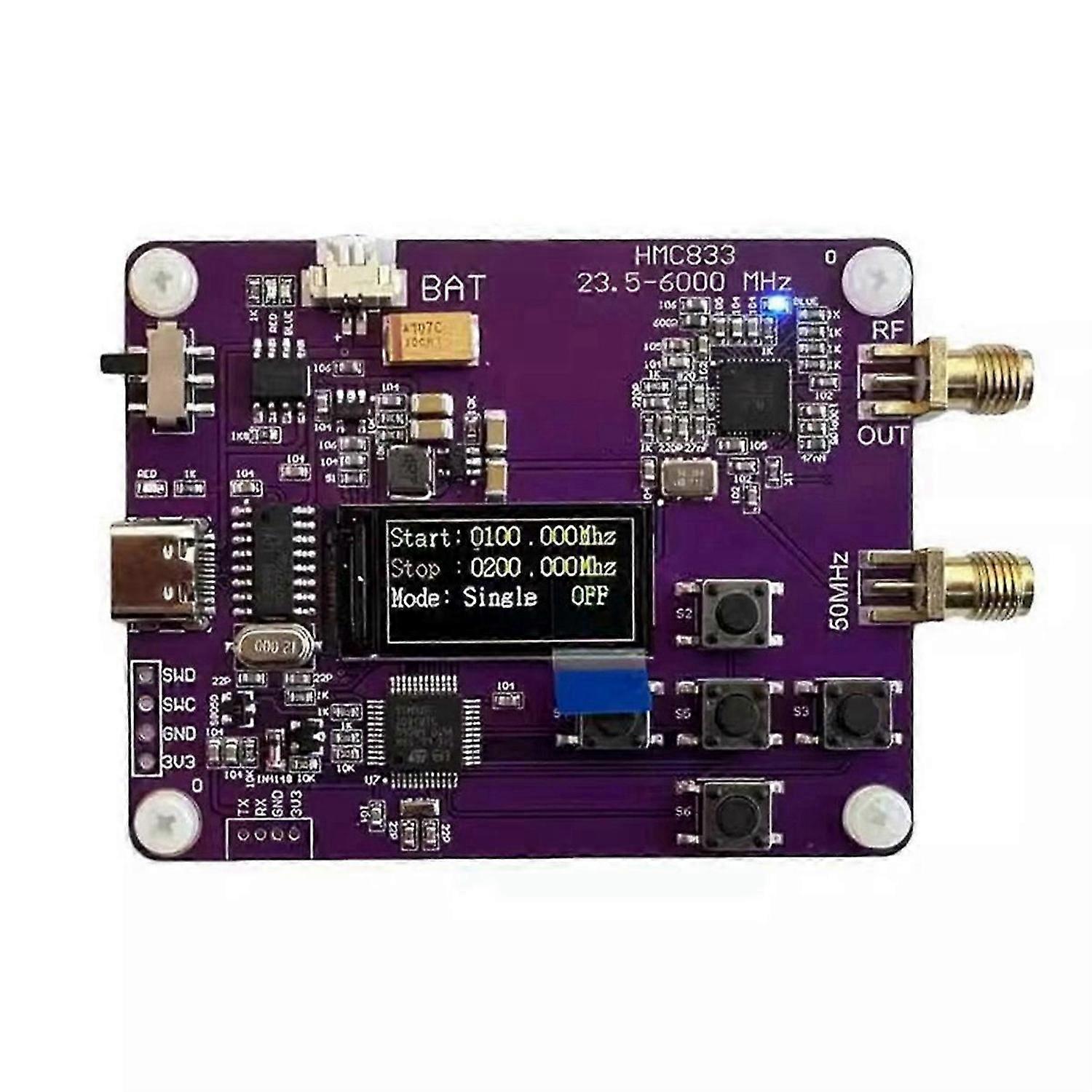 HMC833 Oled 6GHz Signalquelle 23,5-6000MHZ Display HF-Signalquelle Schwingung, Leistungsregelung