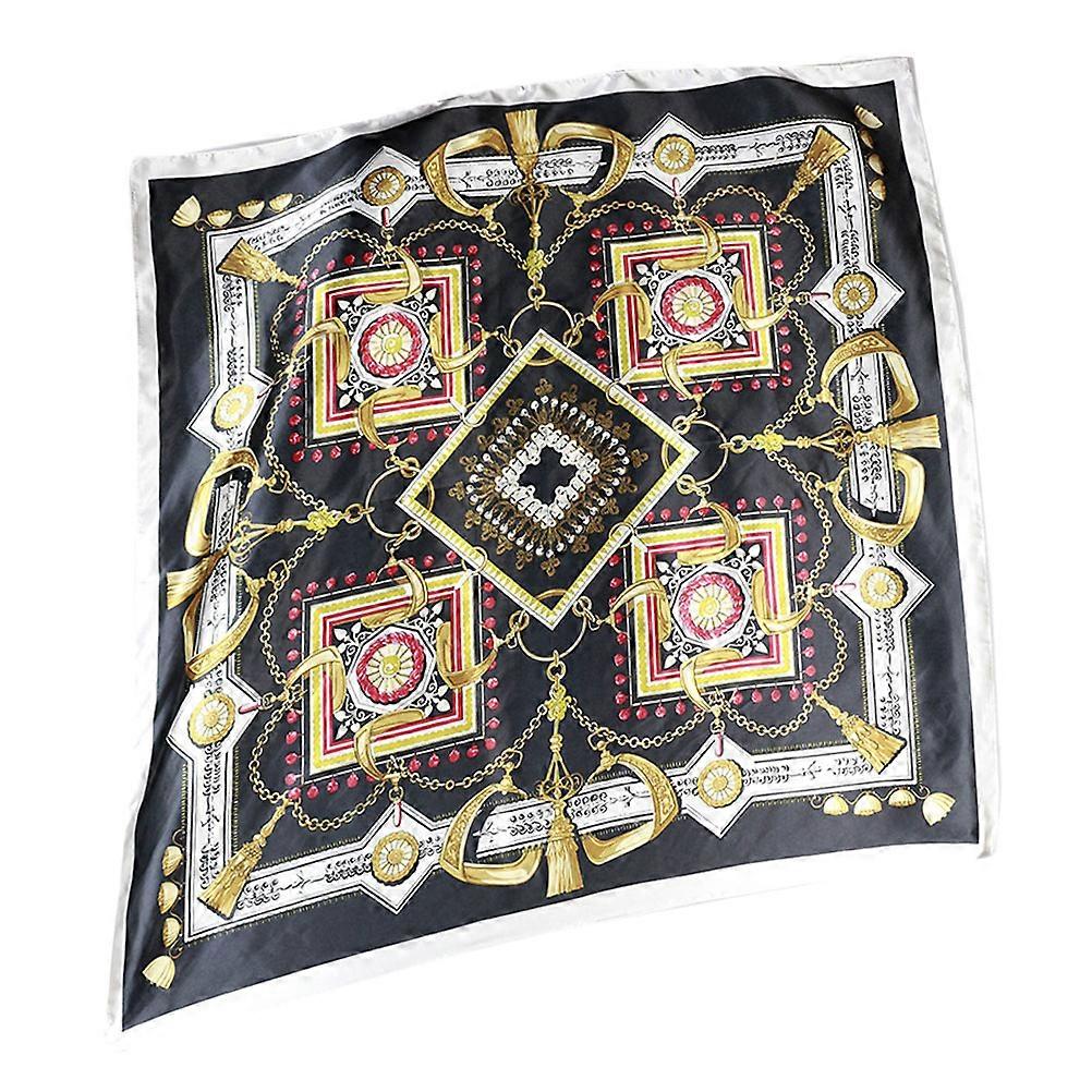 Lightweight Scarf Women Shawl Scarf Geometric Pattern Breathable 90x90cm 1Pc