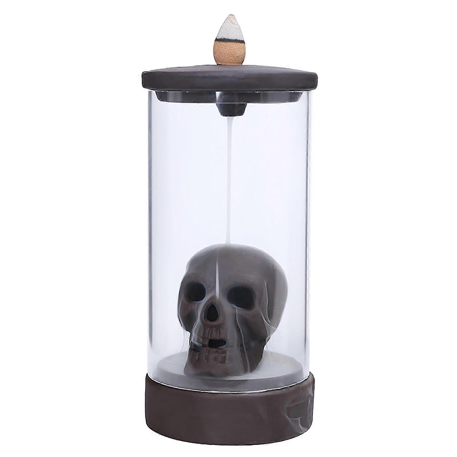 Handmade Ceramic Backflow Smoke Incense Burner, Designed With An Airflow Barrier For Concentrated Smoke Display And Enhanced By Colorful LED Lights