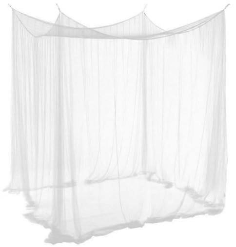 Black Mosquito Net for Double Beds, 4 Hanging Loops, 4 Side Openings, Decorative Rectangle, 190x210x240 cm, Ideal for Home and Travel