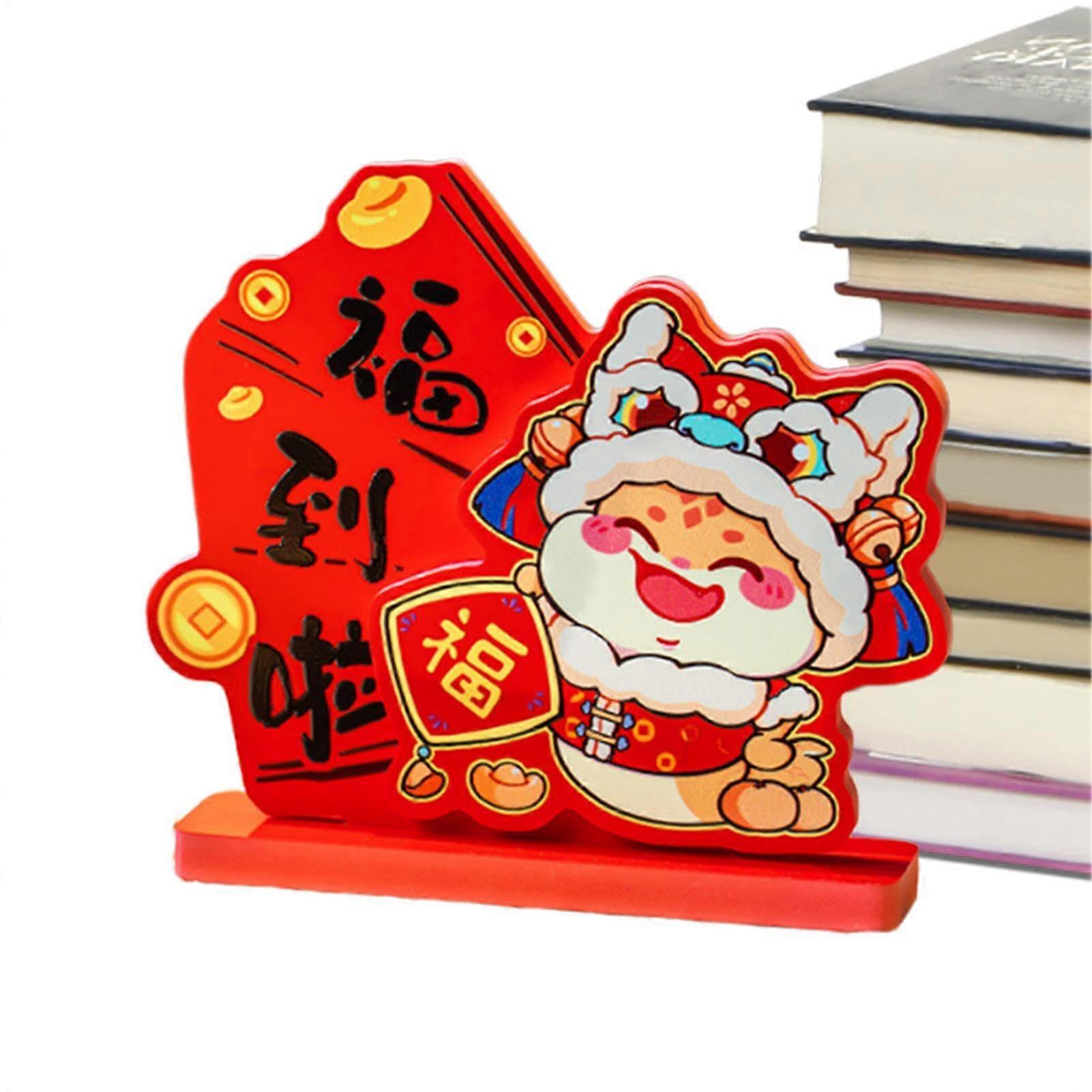 Year of the Snake Centerpieces for Chinese New Year 2025 | Decorative Table Signs, Festive Table Ornaments in Red and Gold