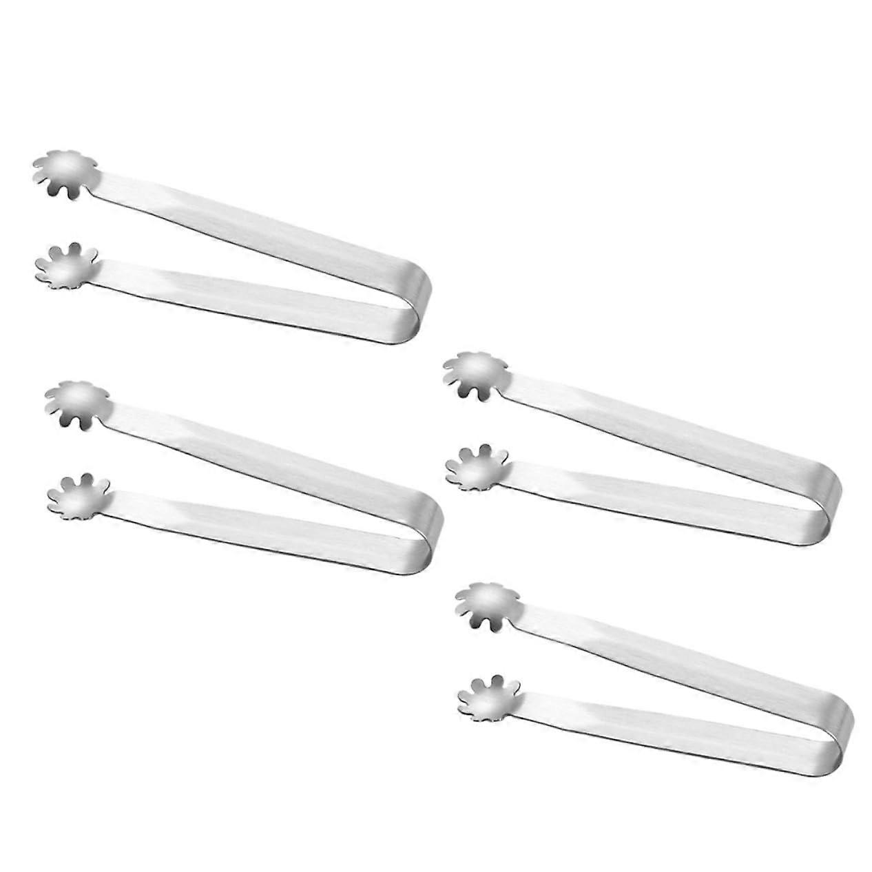 4 pieces sugar tongs and ice cube tongs mini food tongs for sugar cubes for restaurant bar and party silver