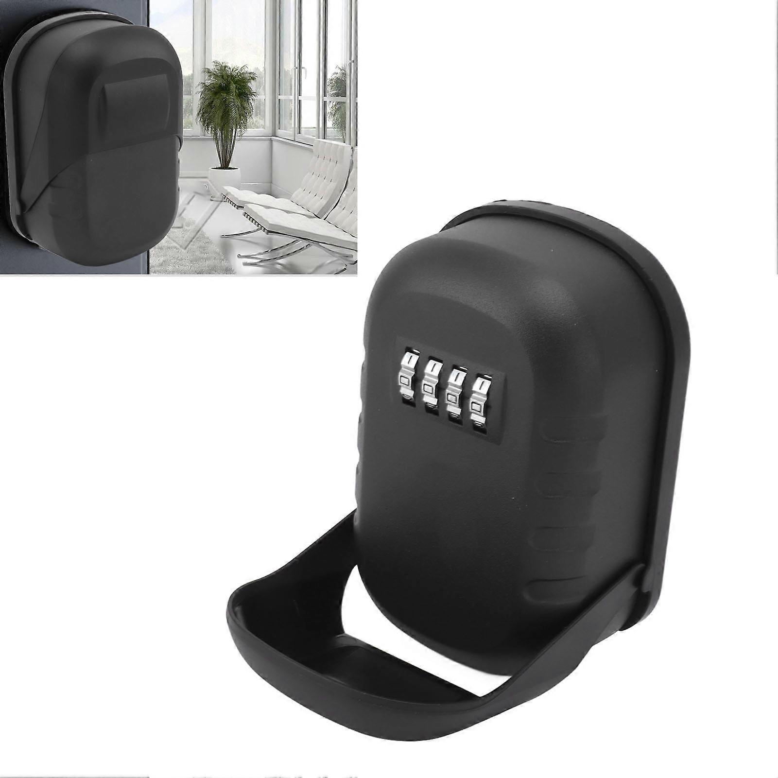 Key Lock Box Safe Security Wall Mounted Waterproof Password Combination Lock Storage Box for House Key Matte Black
