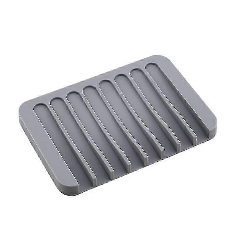 Self-Flowing Silicone Soap Dish for Bathroom or Kitchen in Gray