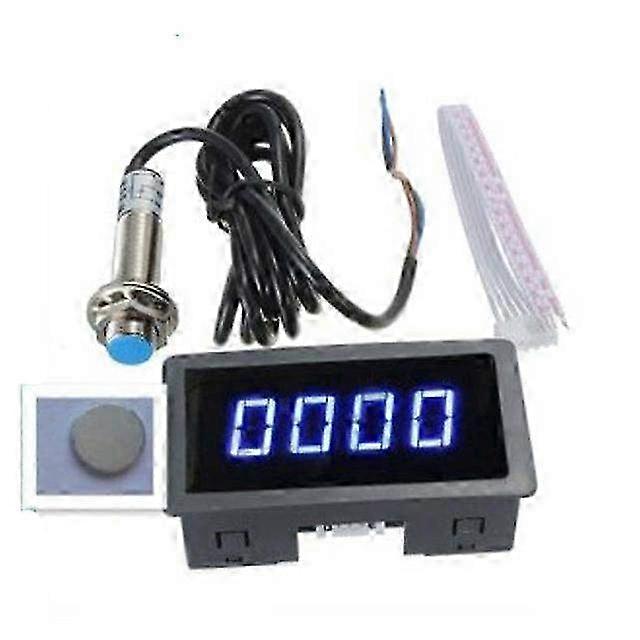 Digital LED Tachometer Gauge RPM Speed Meter with Hall Proximity Switch Sensor NPN for Motor Speed Measuring and Detection