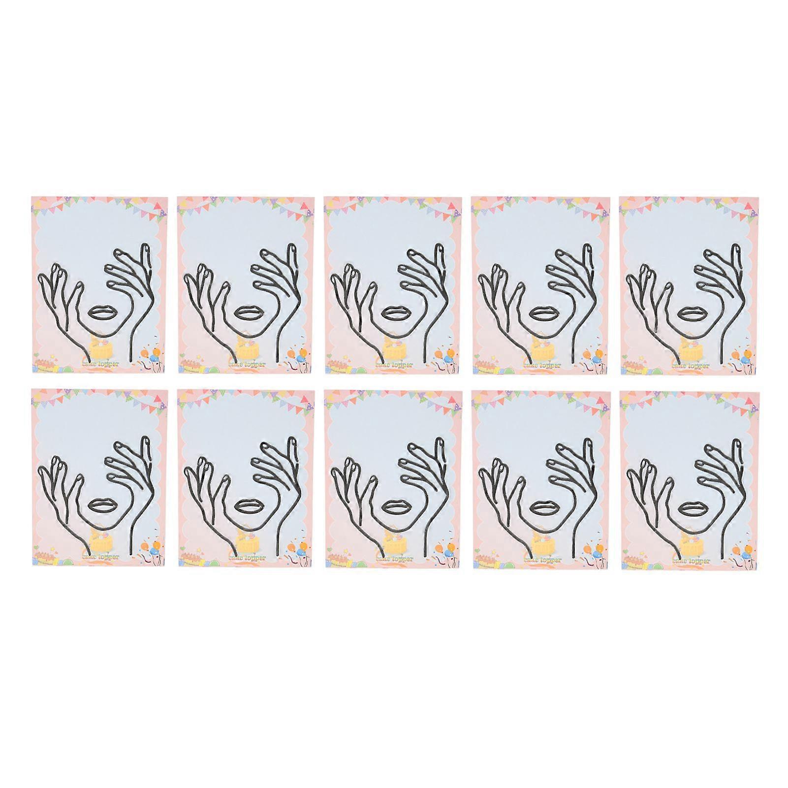 2025 Latest Model 10 Sets Face Cake Decorations for Lady Abstract Minimalist