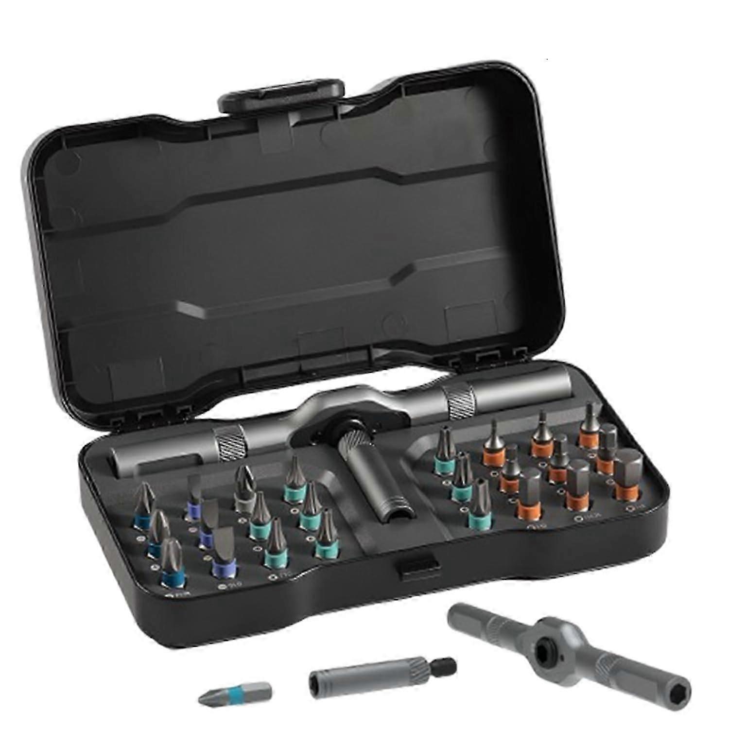 24-in-1 Ratchet Screwdriver Set, Magnetic Precision Bits with Detachable Handle & Case