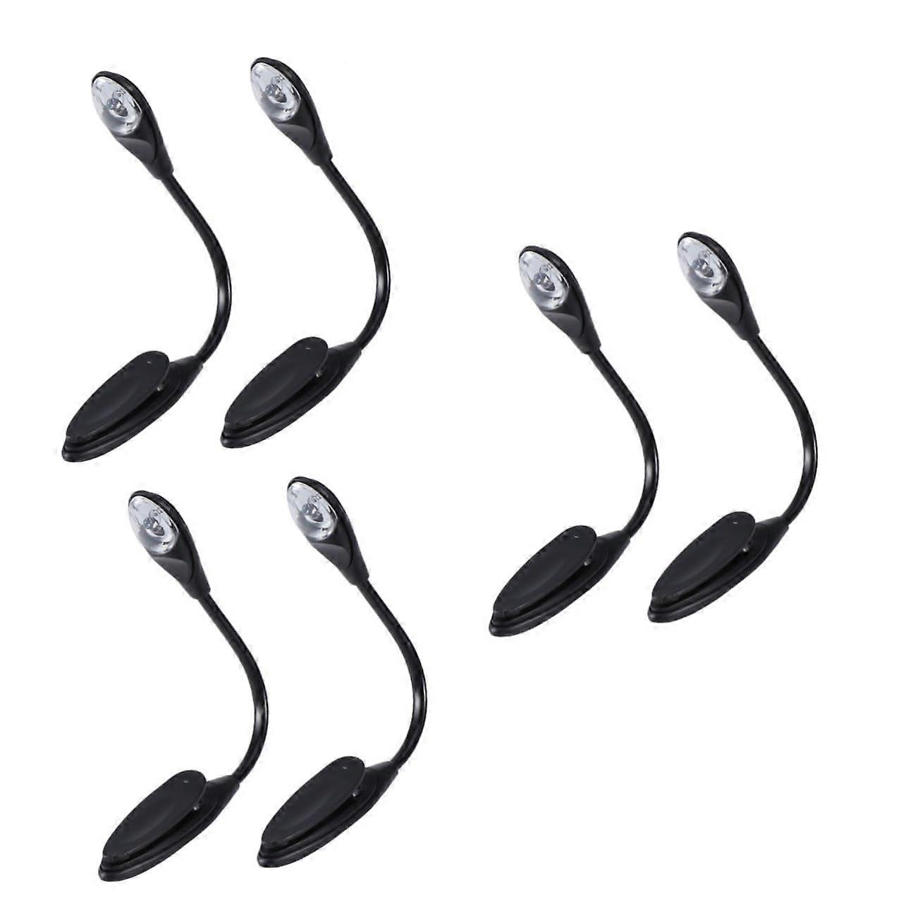 Clip Reading Lights Pack of 6 USB Rechargeable Battery Operated Mini Book Lamps for Reading in Bed, Table Lamp for Books