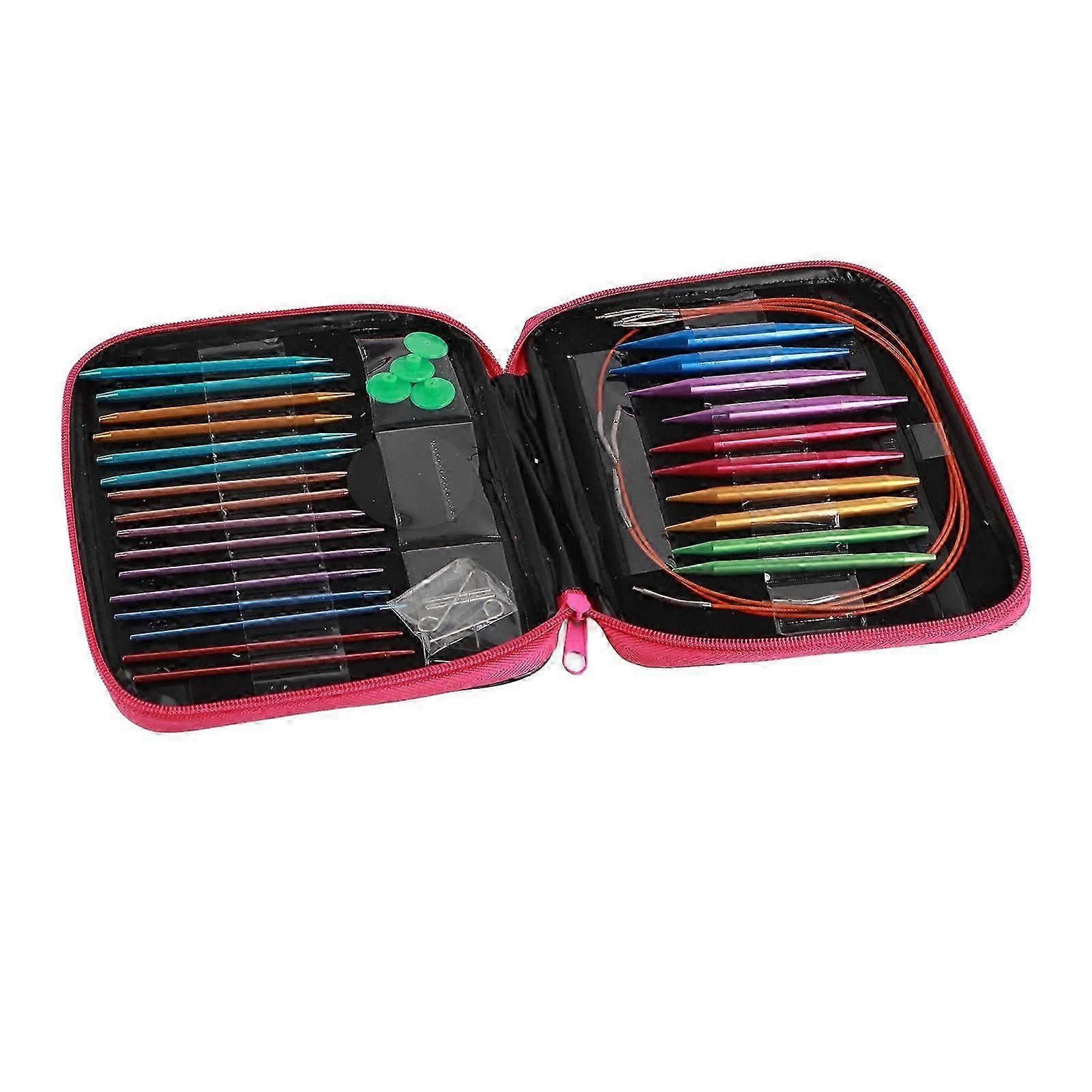 1 Set Interchangeable 13 Sizes Circular Knitting Needle Kit 3.0mm to 10mm with Case