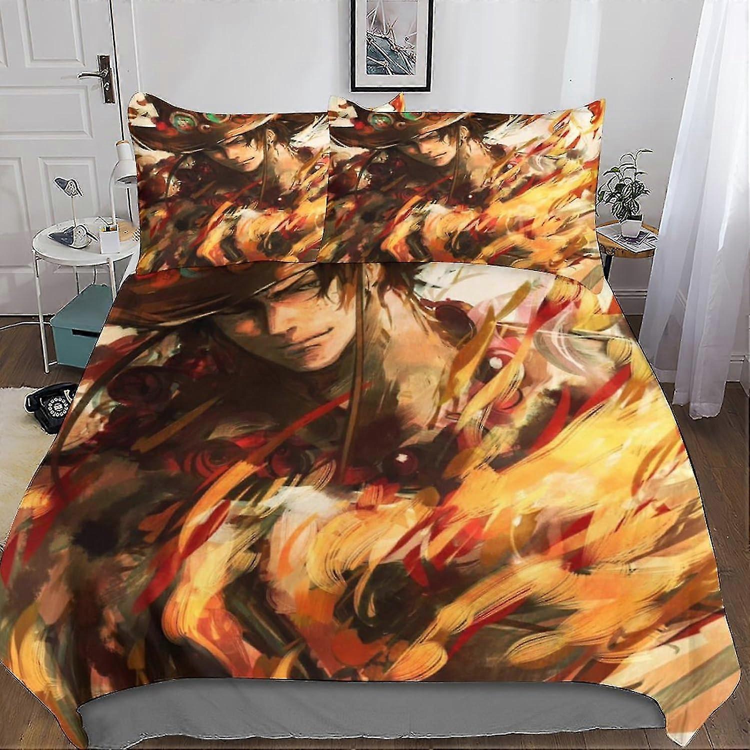 Anime Duvet Cover Set with Pillowcases, 3D Printed Bedding, Zipper Closure, Unique Design, Anti-allergic, for Certain Brands