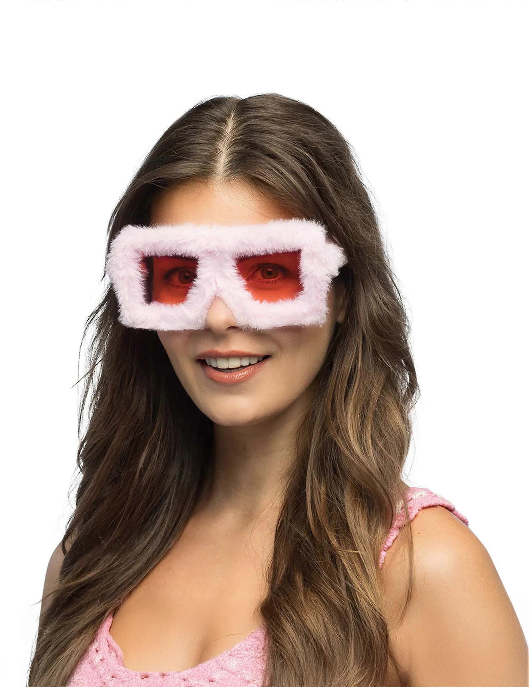 Adult Pink Plush Party Glasses