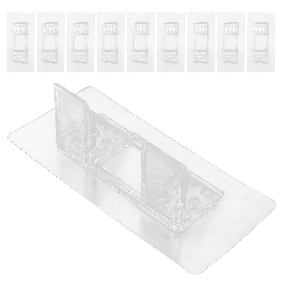 Self Adhesive Shelf Brackets 10pcs – No Drill Closet Support for Kitchen Cabinets & Bookshelves, Easy Installation & User Friendly Design
