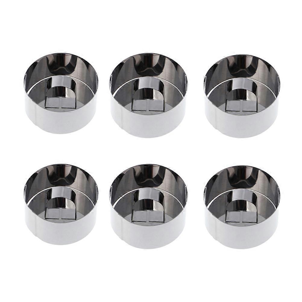 Cake Molds Stainless Steel Molds Baking Tools for Baking Cooking Meal Preparation Round Shape 6Pcs