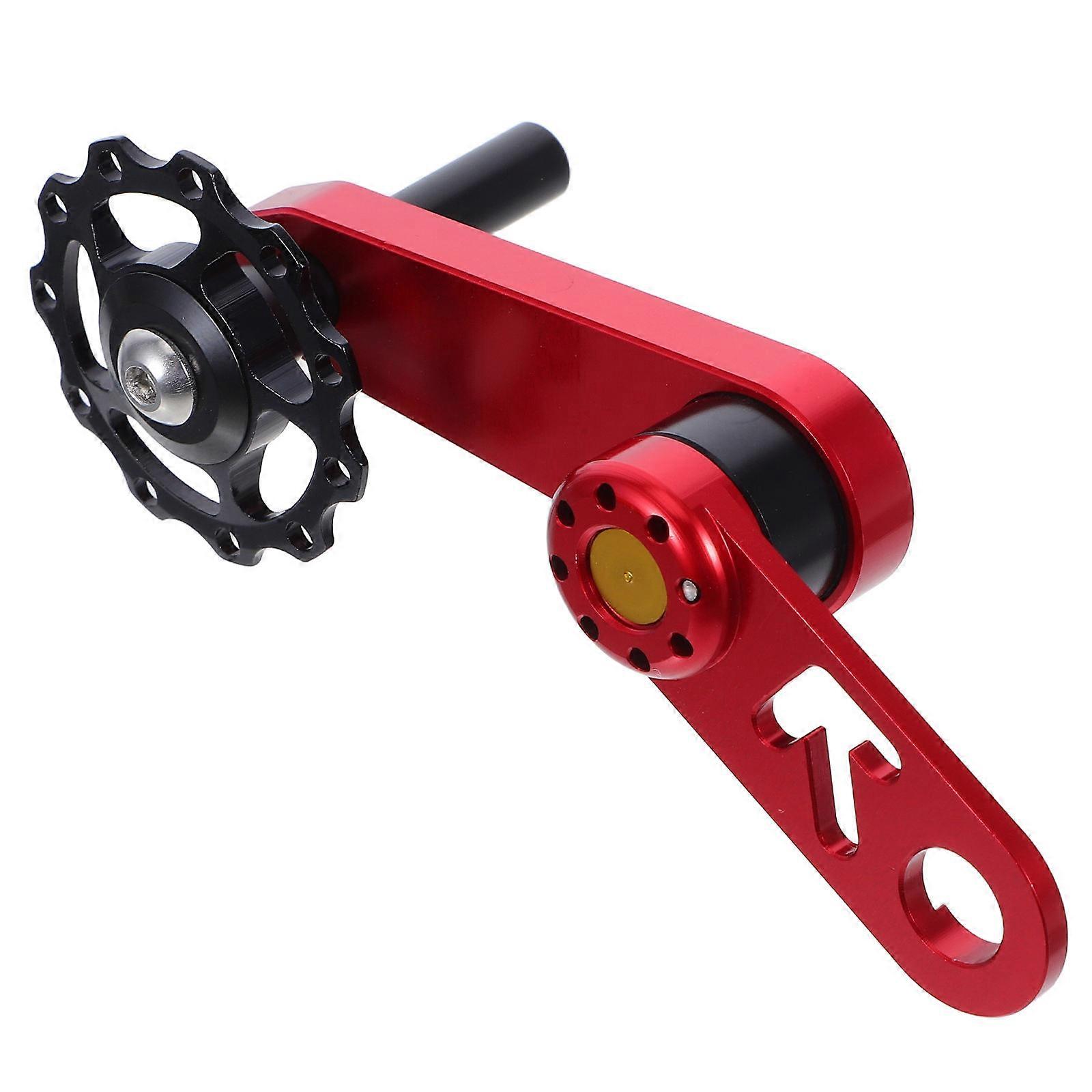 Bike Chain Tensioner Single Speed Conversion For Folding Bicycle Red Stainless Steel Speed Adjuster 1Set