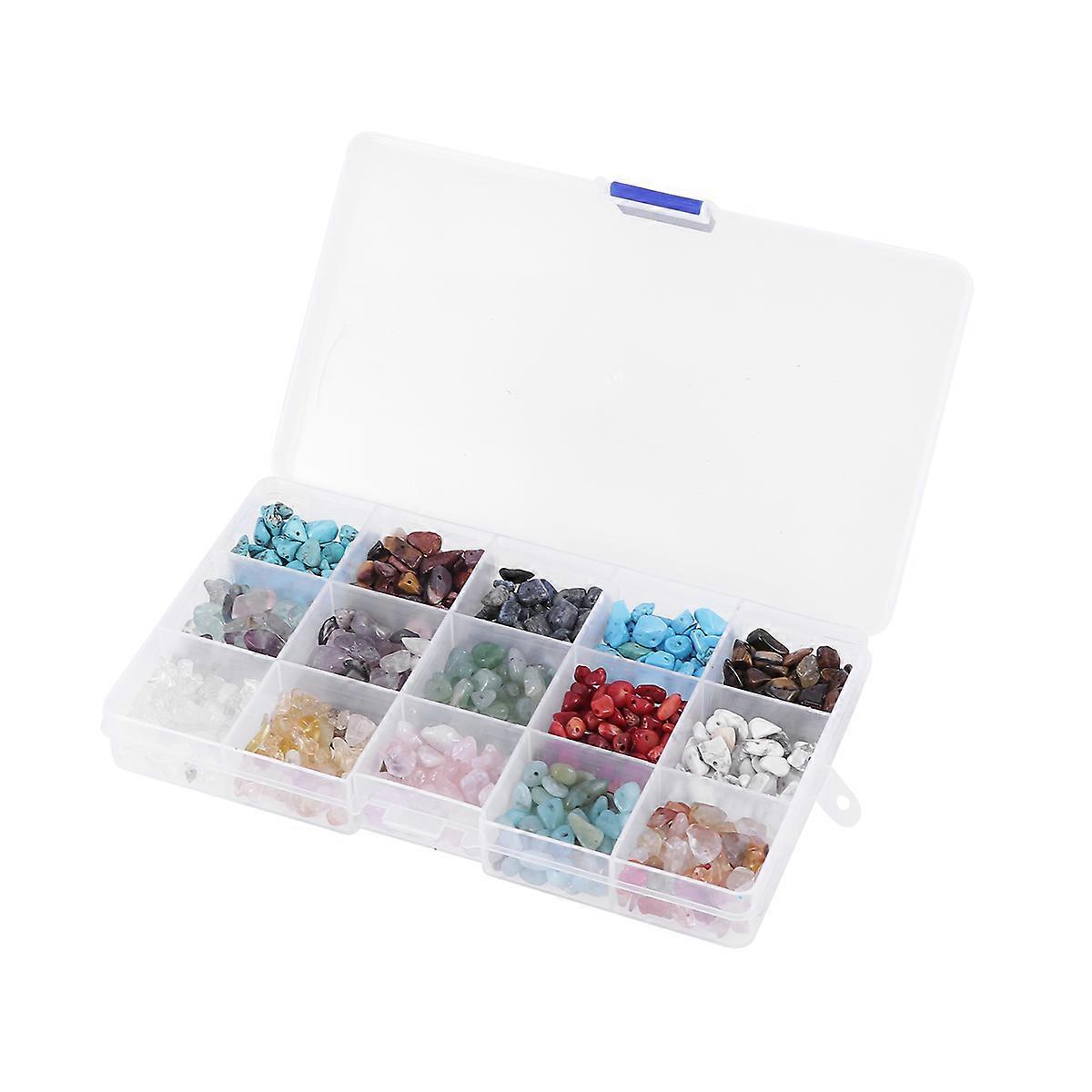 Natural Beads Kit with Compartment Box for DIY Jewelry Making – Assorted Stone Beads for Crafts and Decorative Accessories