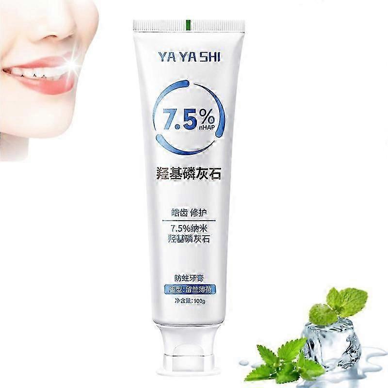 Hydroxyapatite Toothpaste for Advanced Enamel Protection, Fluoride-Free Formula with Gentle Mint, Fresh Breath, Daily Use for Oral Health