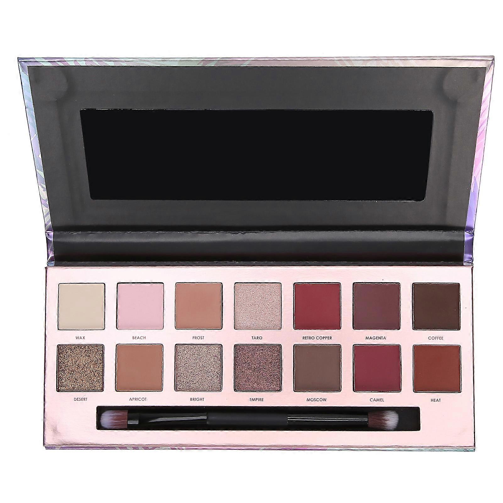 FOCALLURE 14 Colors Eyeshadow Pearlescent Matte Eye Shadow Plate Long Lasting Cosmetic Tool