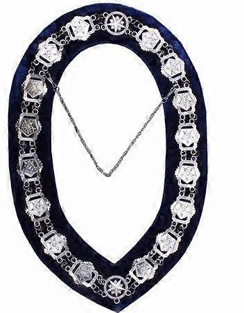 Oes - Masonic Compass Square Chain Collar - Gold/silver On Blue + Free Case
