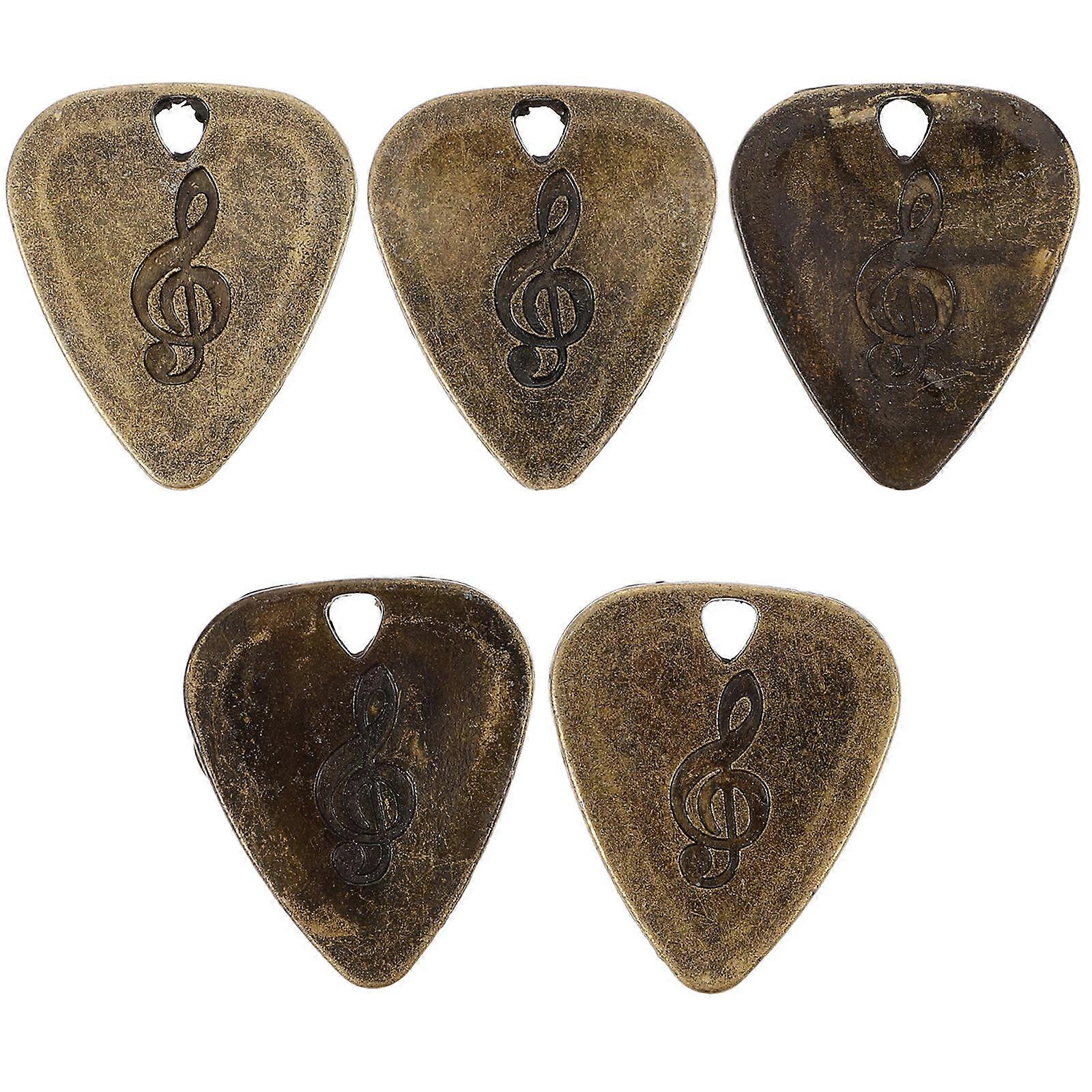 Guitar Picks For Electric Guitar Zinc Alloy Instrument Parts Smooth Surface Ergonomic Design 5Pcs
