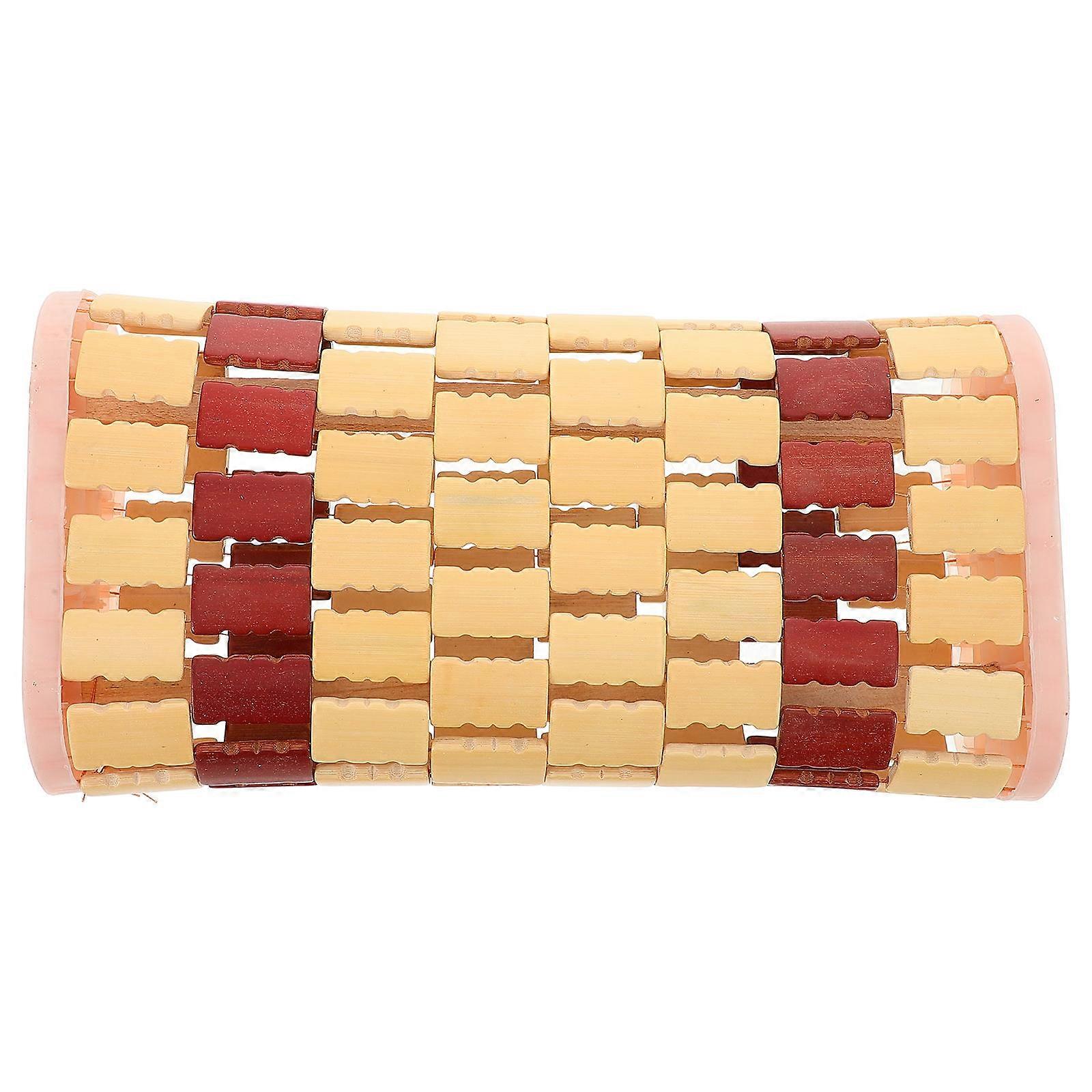 Bamboo Weave Pillow Relaxation Ergonomic Design Synthetic Material 12.6×6.3×3.1in 1Pcs