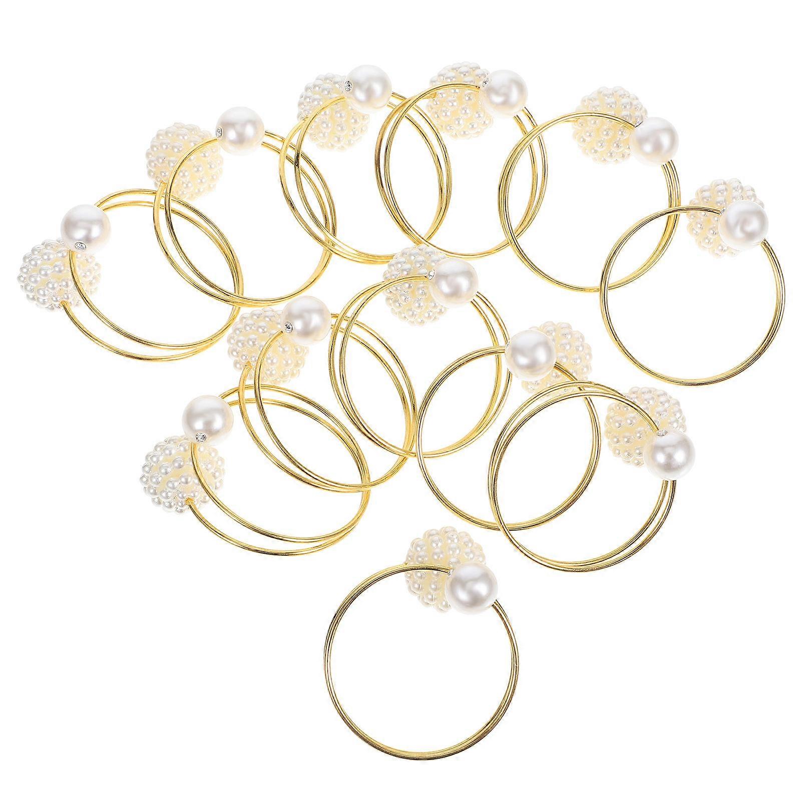 Elegant Napkin Rings Metal Hollow Out Design For Family Gatherings Assorted Color Dining Table Decor 12Pcs