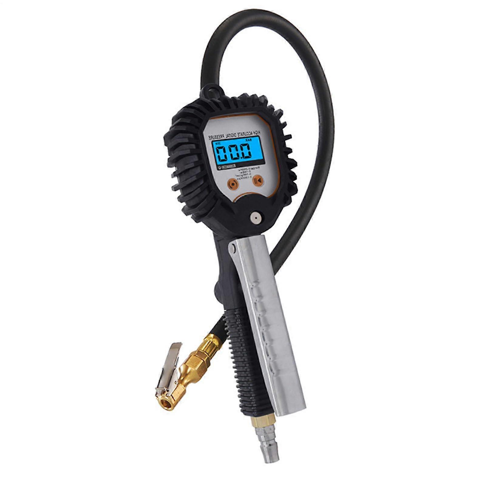 Digital Tire Pressure Gauge and Inflator – Car Tire Gauge – 200 PSI, LCD Display, 4 Units